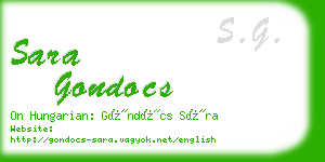 sara gondocs business card